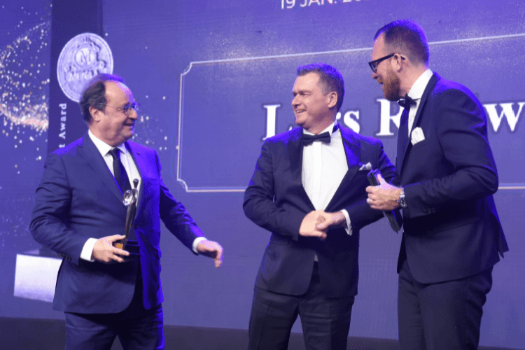 Francois Hollande and Lars Rottweiler at the MENAA Awards in Dubai